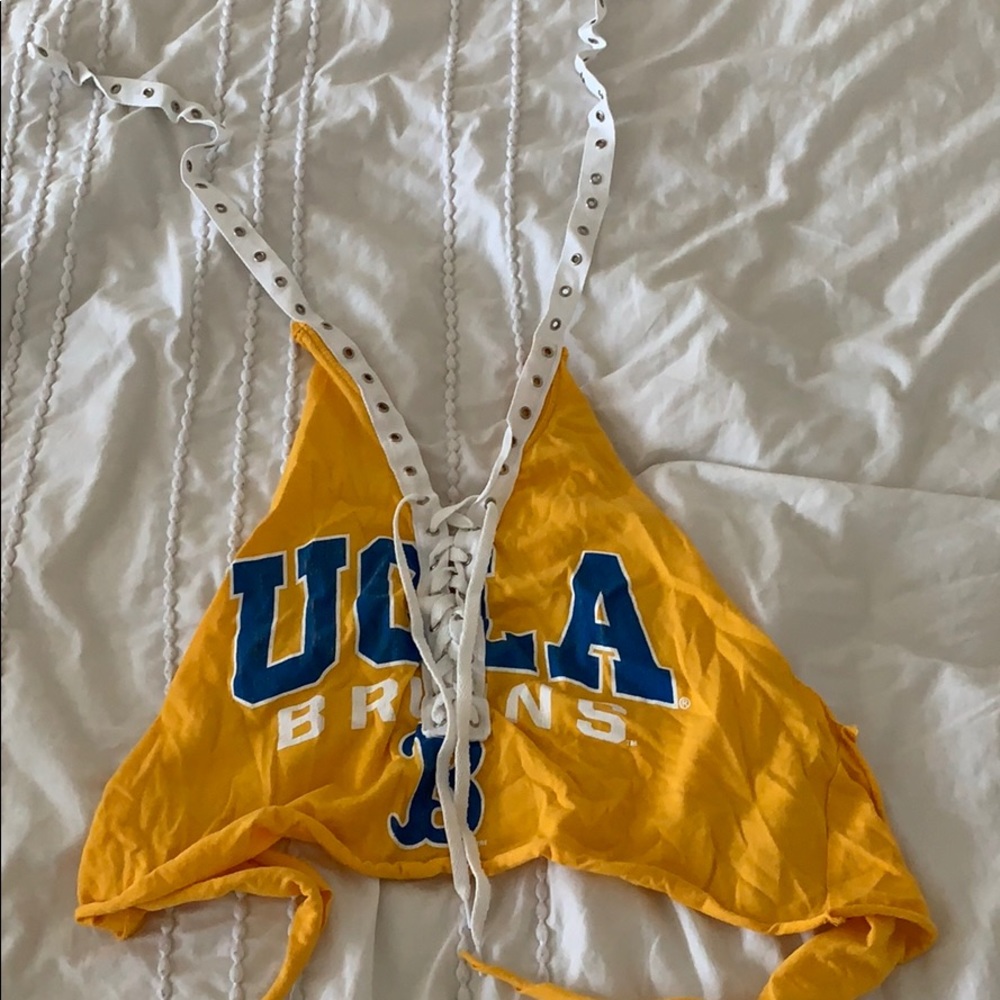 Vintage reworked cropped halter top